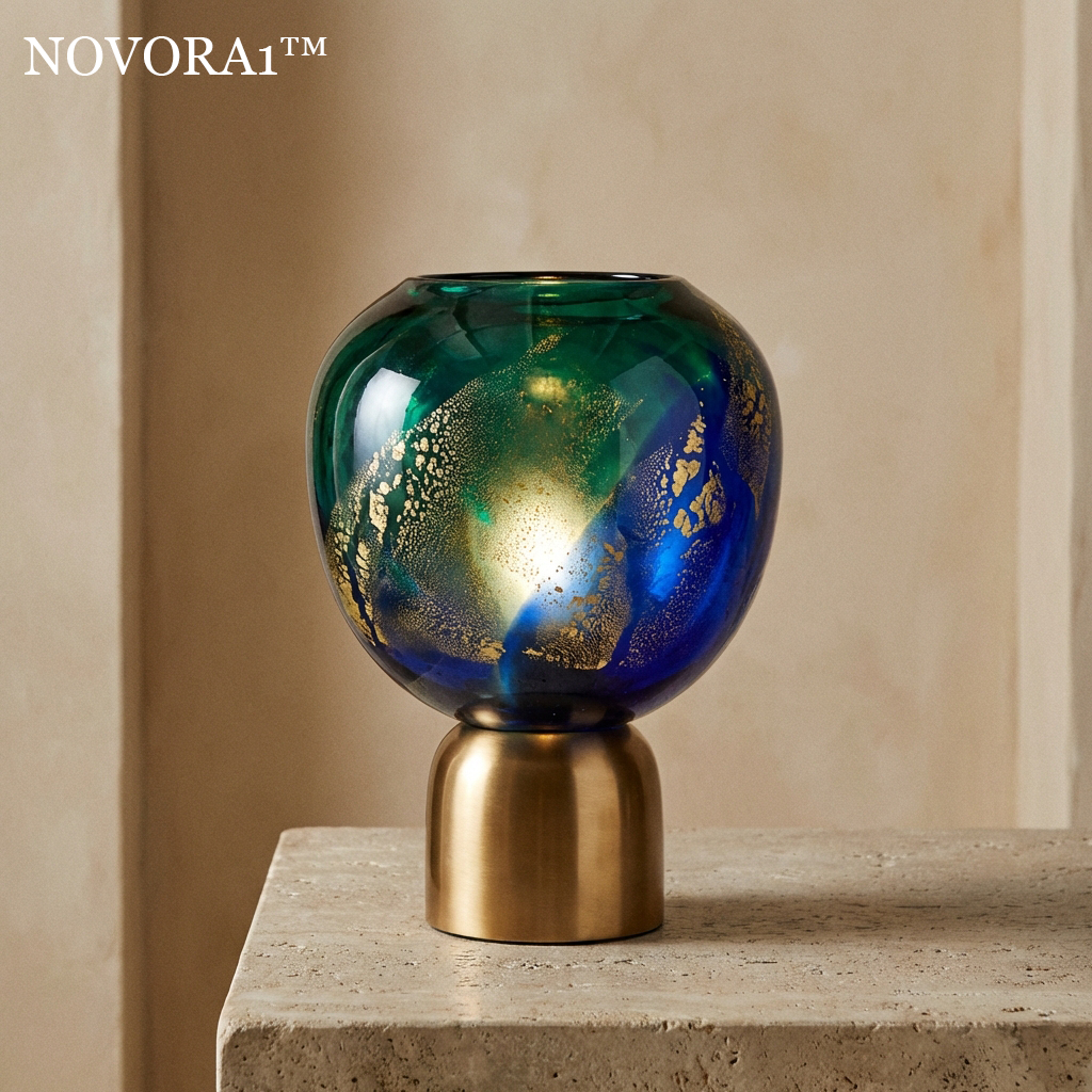 Novora1™ AzureMist Glass Accent Lamp
