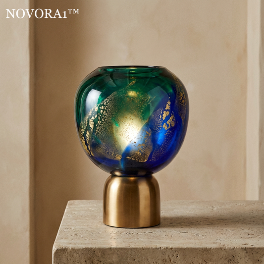 Novora1™ AzureMist Glass Accent Lamp